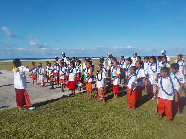 Futuna - Alo - Chorale d'enfants à l'arrivée à Vele
